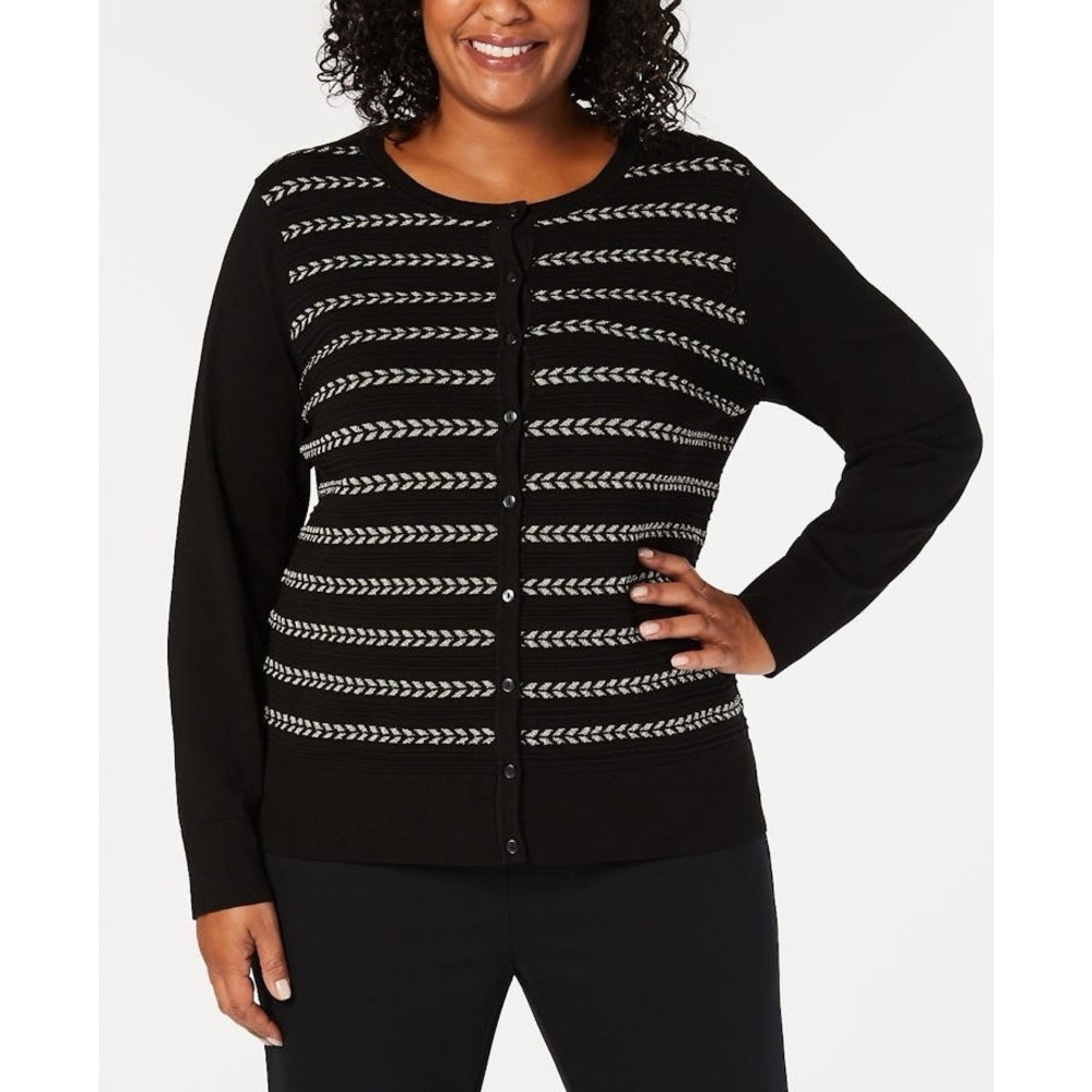 Charter Club‎ Plus Size Lurex® Striped Cardigan Size 2X